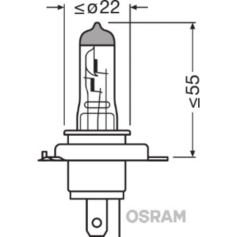 Bec 12V H4 60/55 W Night Breaker Silver +100% Osram - 10352 - ams-OSRAM