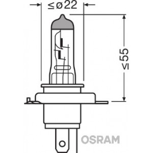 Bec 12V H4 60/55 W Night Breaker Silver +100% Osram