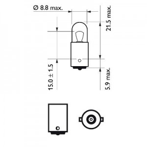 Bec Pozitie Fata T4W 12V Set 10 Buc Philips