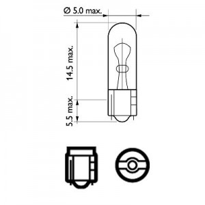 Bec Interior Wb T5 12V Philips Set 10 Buc