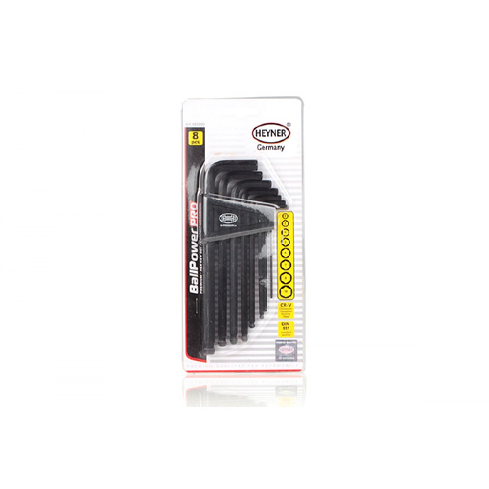 Set Chei Hexagonale 8 Piese Cu Cap Rotund - 07591 - HEYNER