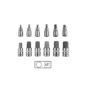 Set De 12 Piese 1/2` Imbusuri Hex. Jbm