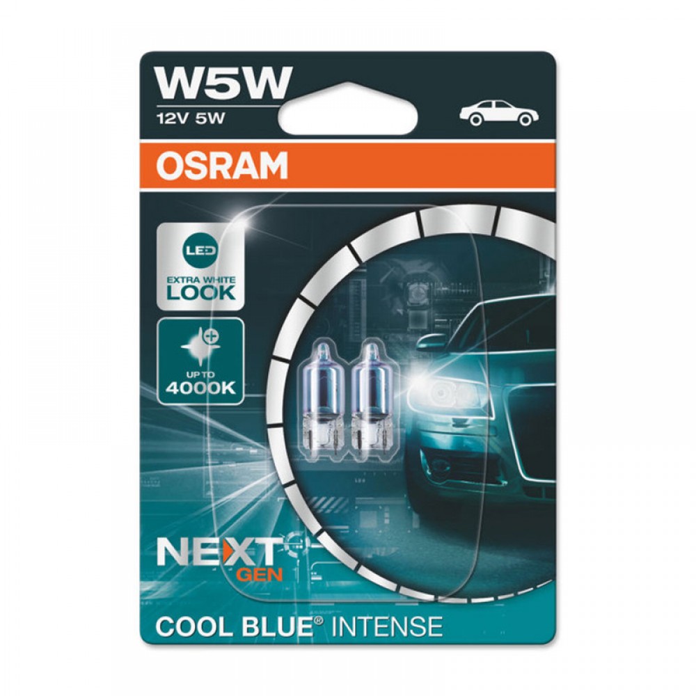 Set 2 Becuri 12V W5W Cool Blue Intense Nextgen Blister Osram -  - ams-OSRAM