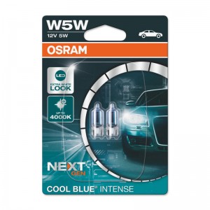 Set 2 Becuri 12V W5W Cool Blue Intense Nextgen Blister Osram