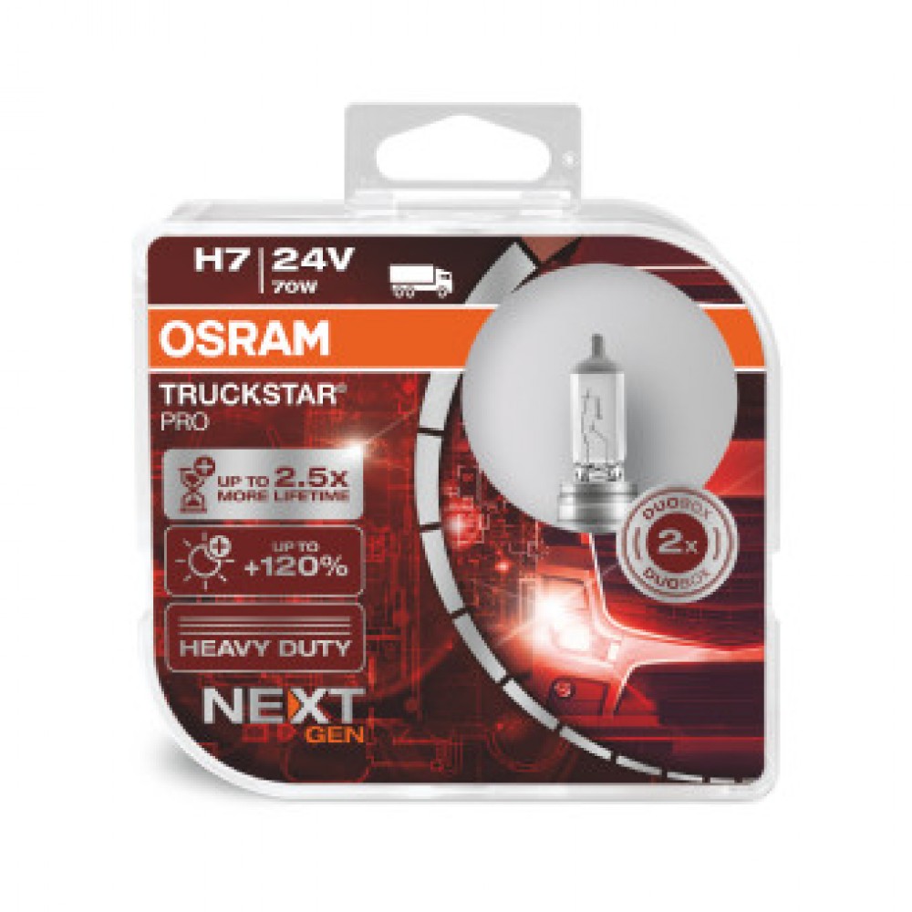 Set 2 Becuri Camion 24V H7 70 W Truckstar Pro +120% Nextgen Osram -  - ams-OSRAM