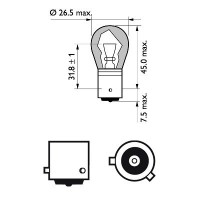 Bec Semnalizare Py21W 12V Set 10 Buc Philips