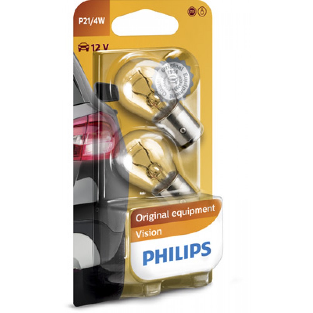Set 2 Becuri Stop Frana P21/4W 12V (Blister) Philips -  - PHILIPS