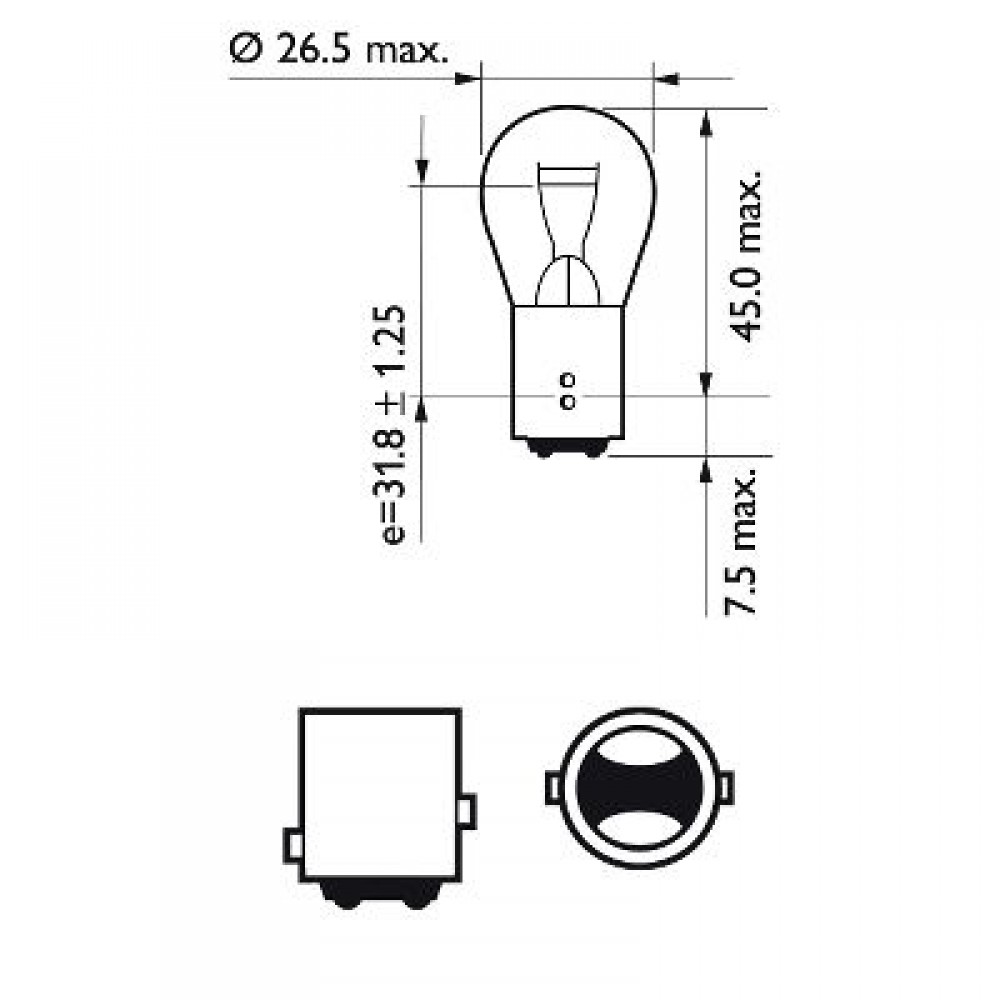 Set 2 Becuri Semnalizare P21/5W 12V (Blister) Philips -  - PHILIPS