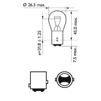 Set 2 Becuri Semnalizare P21/5W 12V (Blister) Philips