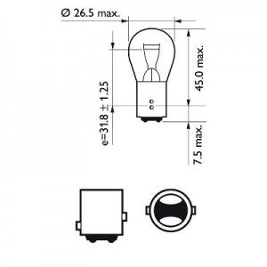 Set 2 Becuri Semnalizare P21/5W 12V (Blister) Philips