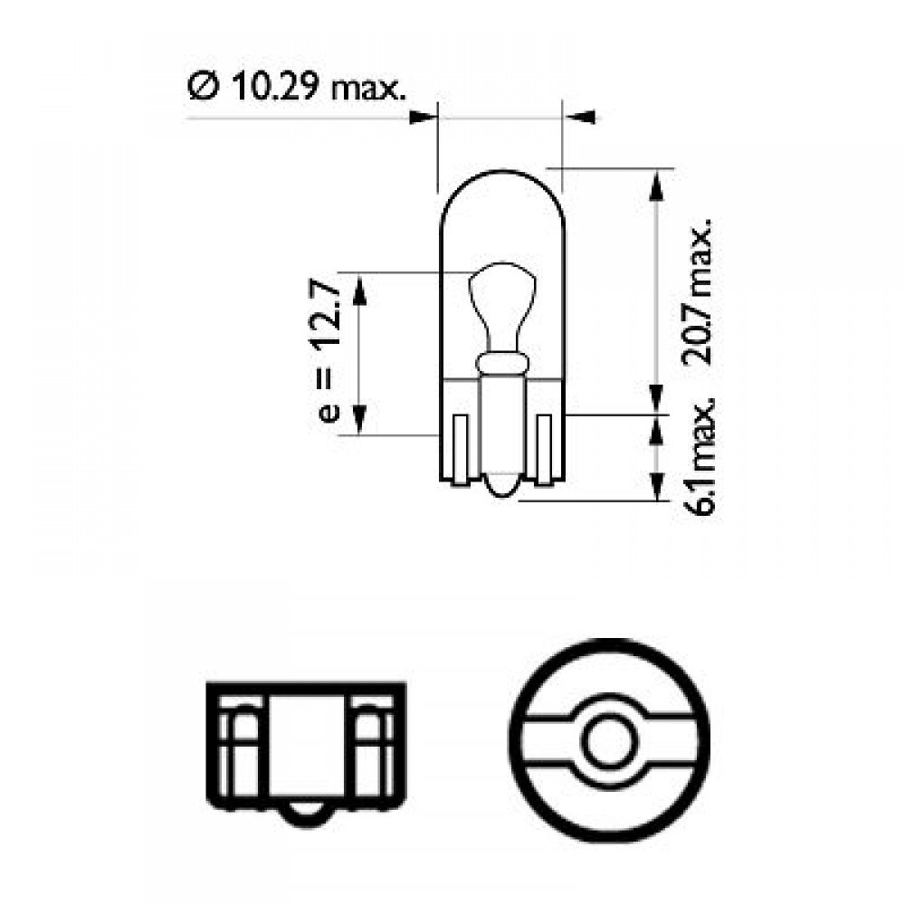 Set 2 Becuri Fara Soclu W5W 12V Philips(Blister) -  - PHILIPS