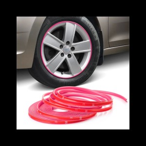 Inele de protectie si decor jante, adezive, din plastic flexibil - PINK