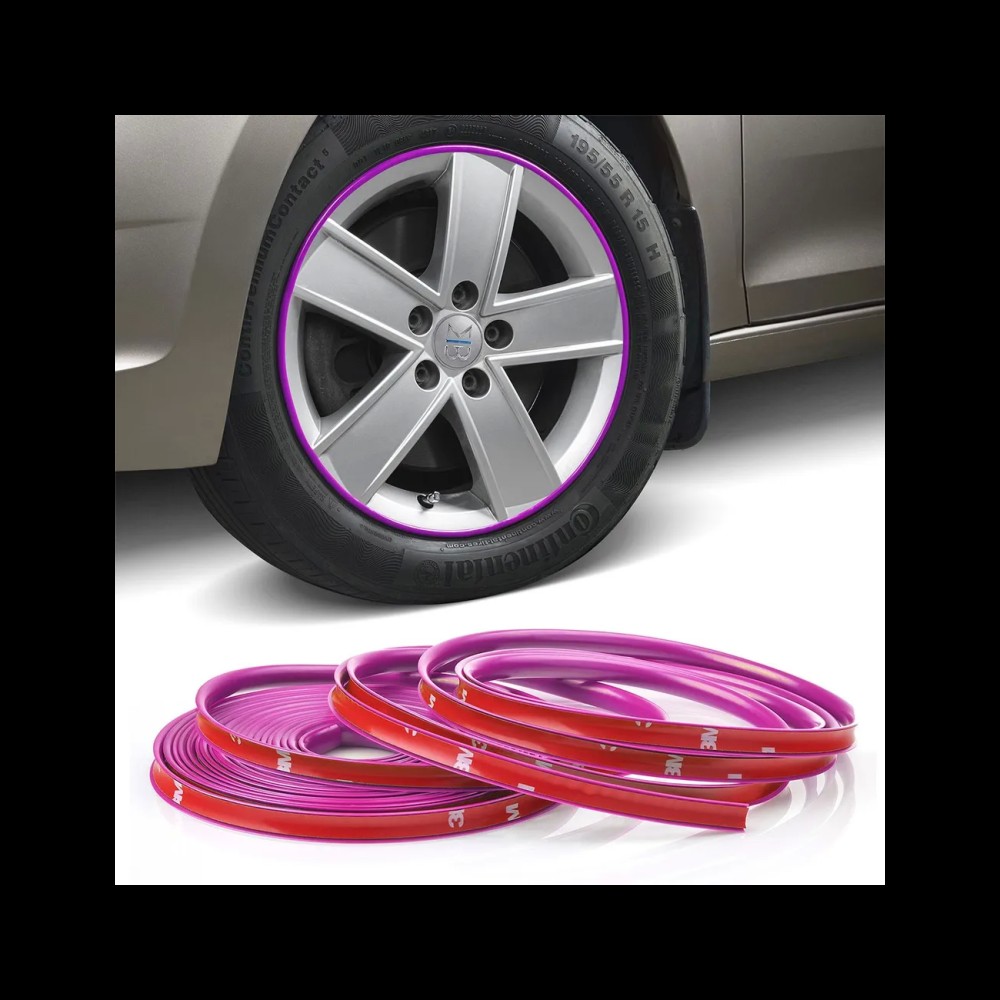 Inele de protectie si decor jante, adezive, din plastic flexibil - VIOLET
